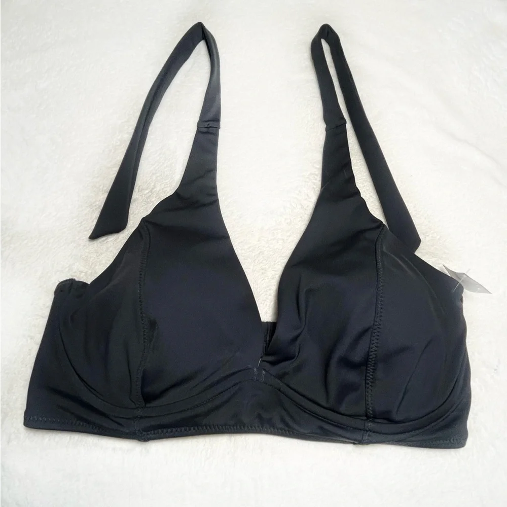 ATHLETA Swim‎ Black Bikini Top Sz 38D/DD